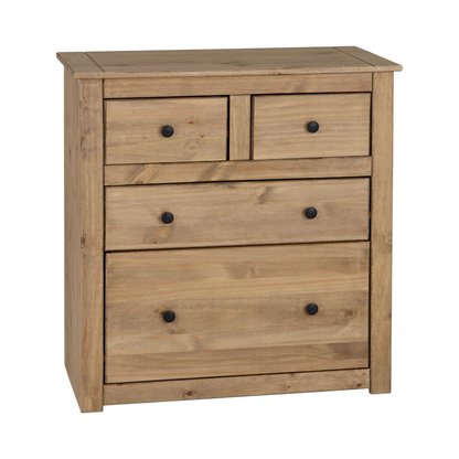 Panama 2+2 Drawer Chest - Natural Wax