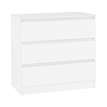 Malvern 3 Drawer Chest – White, Stylish Bedroom Storage