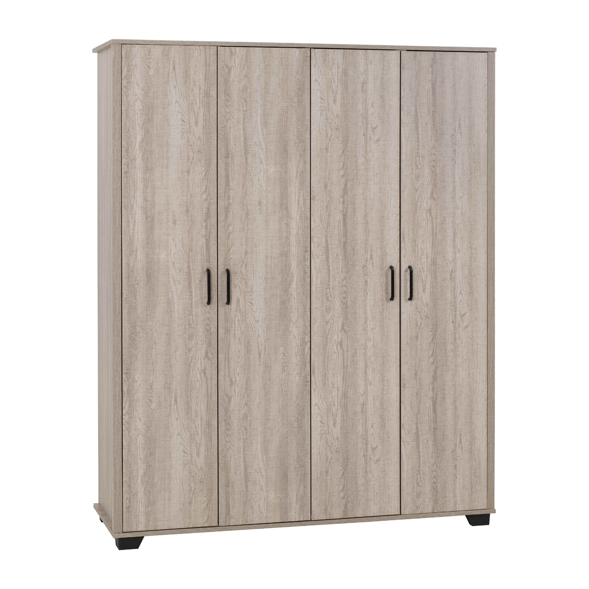 Oliver 4 Door Wardrobe - Light Oak Effect
