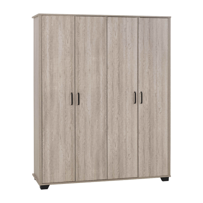 Oliver 4 Door Wardrobe - Light Oak Effect