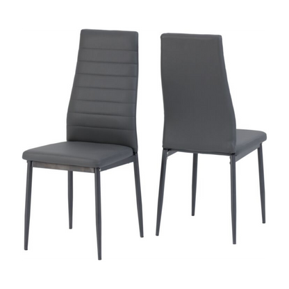 Abbey Dining Chair (Set of 2) - Grey Faux Leather