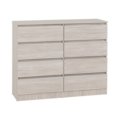 Malvern 8 Drawer Chest – Urban Snow, Modern Storage Solution