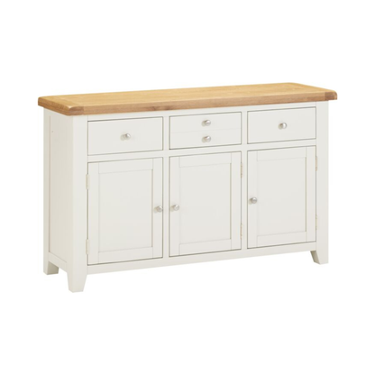 Windsor 3 Door 3 Drawer Sideboard – Ivory/Oak