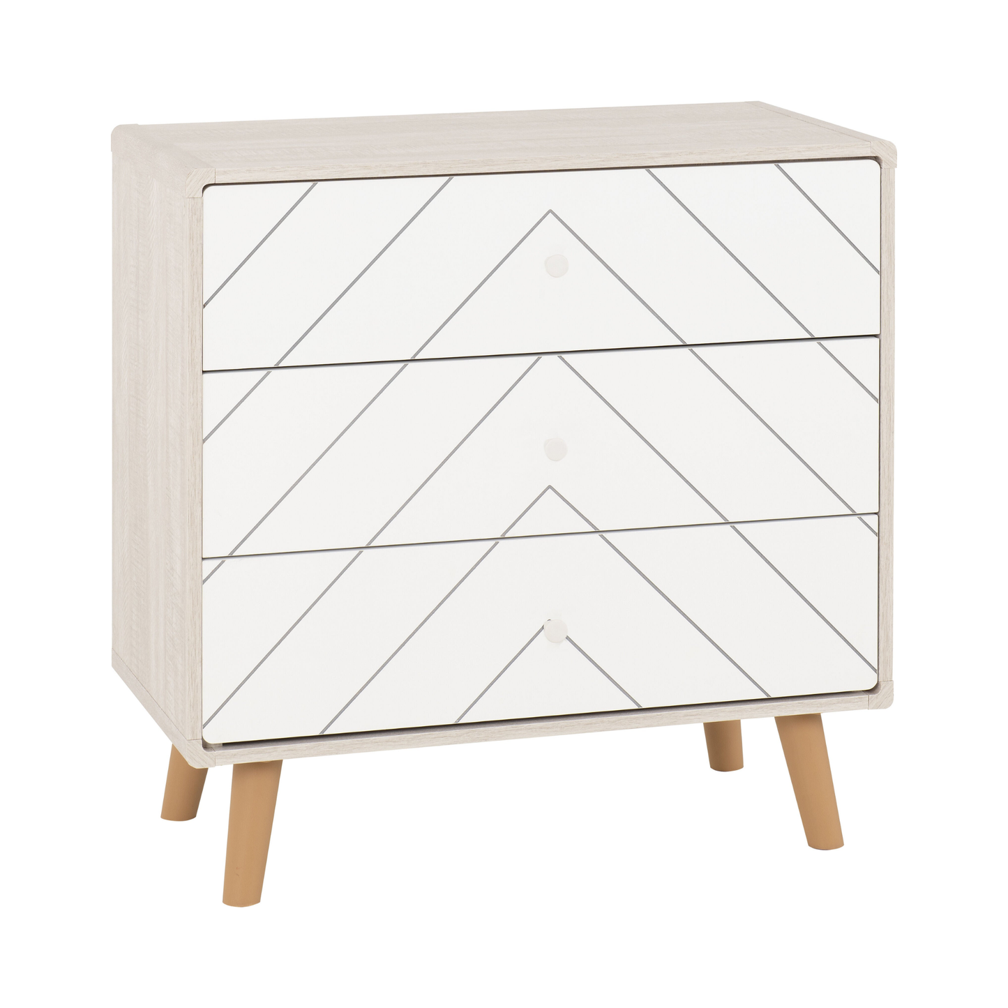Dixie 3 Drawer Chest – Dusty Grey/White, Stylish Bedroom Storage