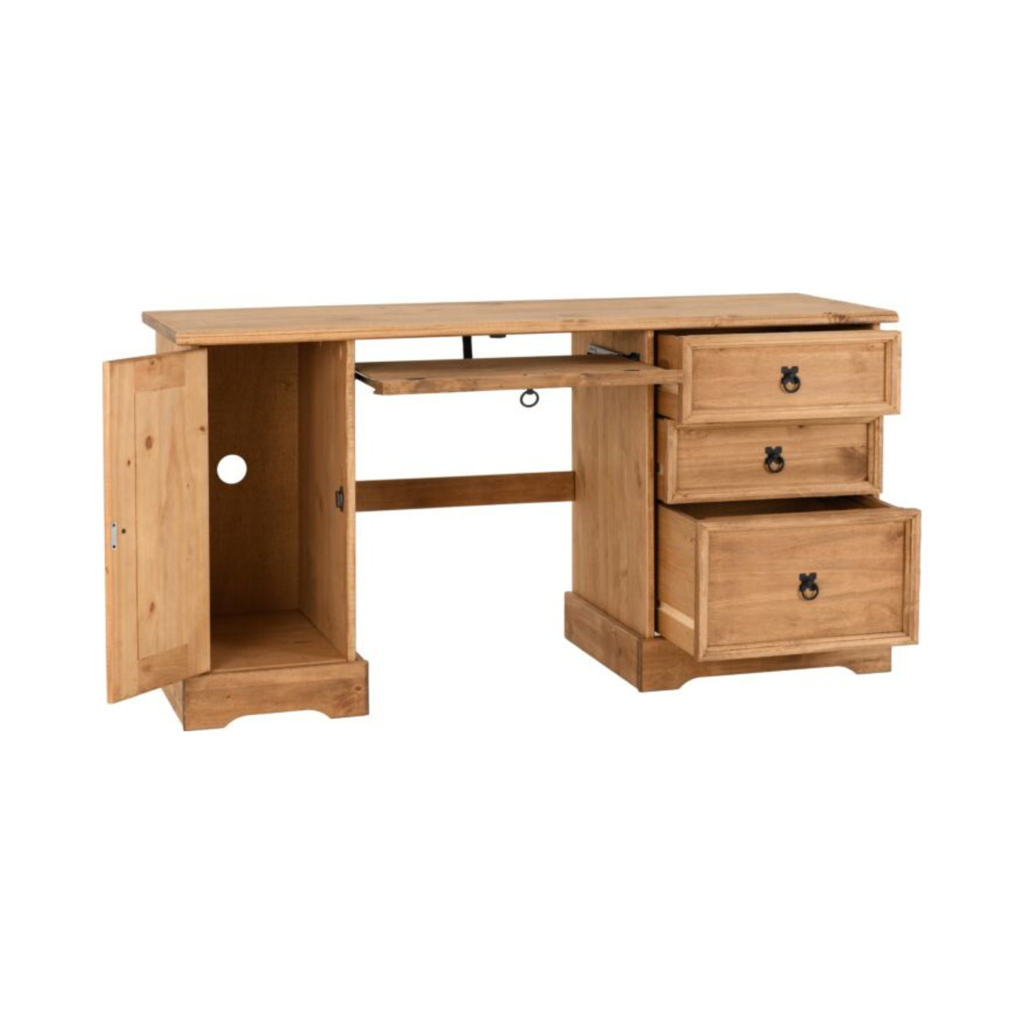 Corona Computer Desk - Distressed Waxed Pine