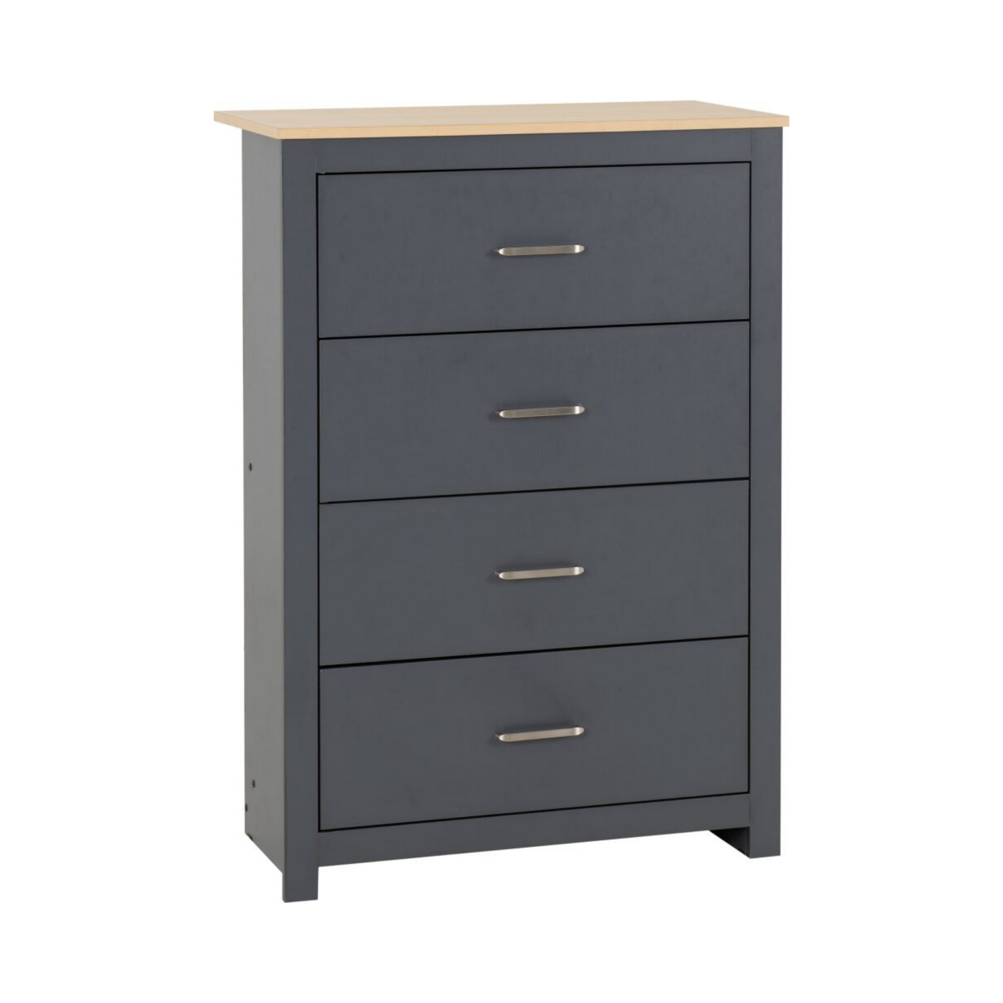 Portland 4 Drawer Chest - Grey/Oak Effect