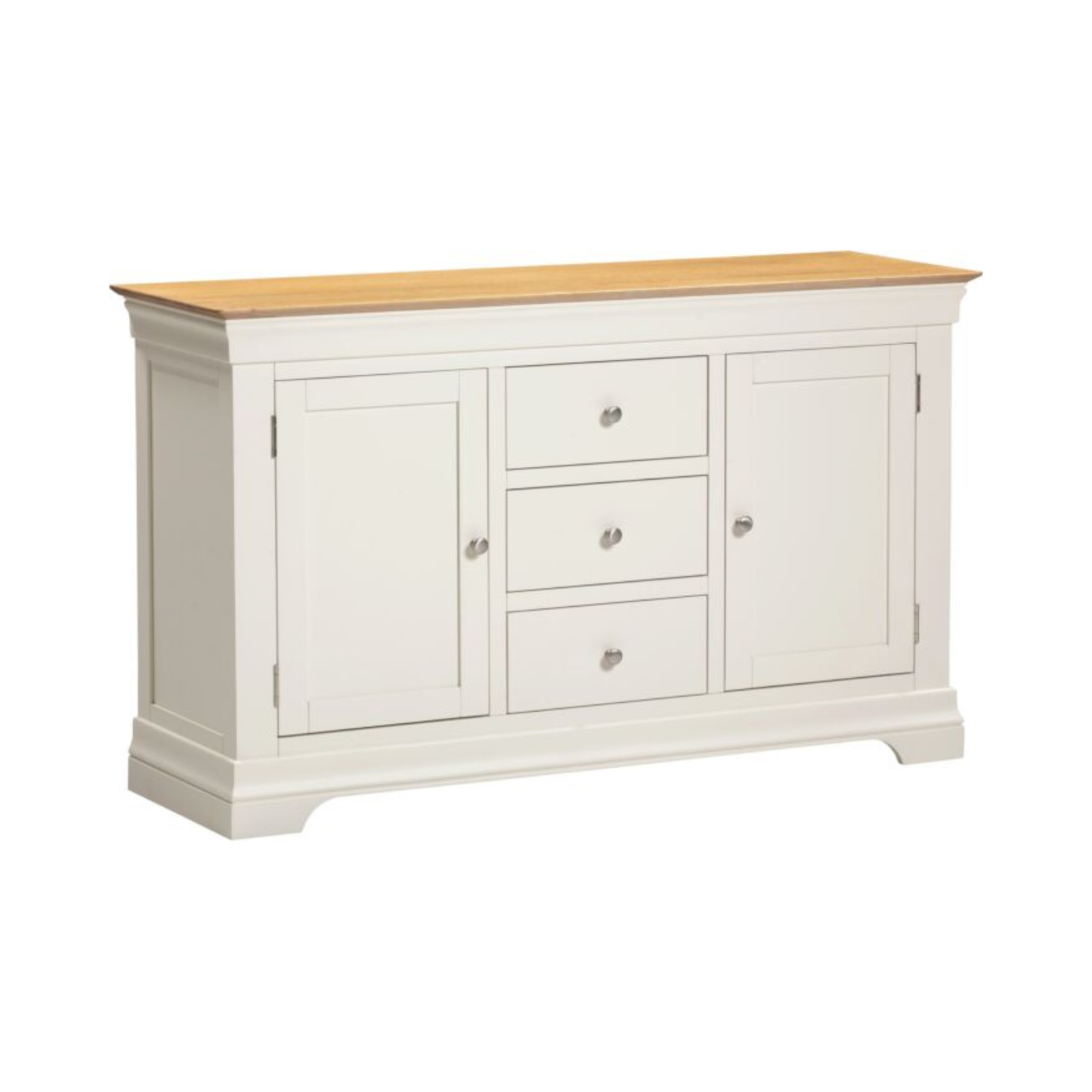 Bordeaux 2 Door 3 Drawer Sideboard - Ivory/Oak