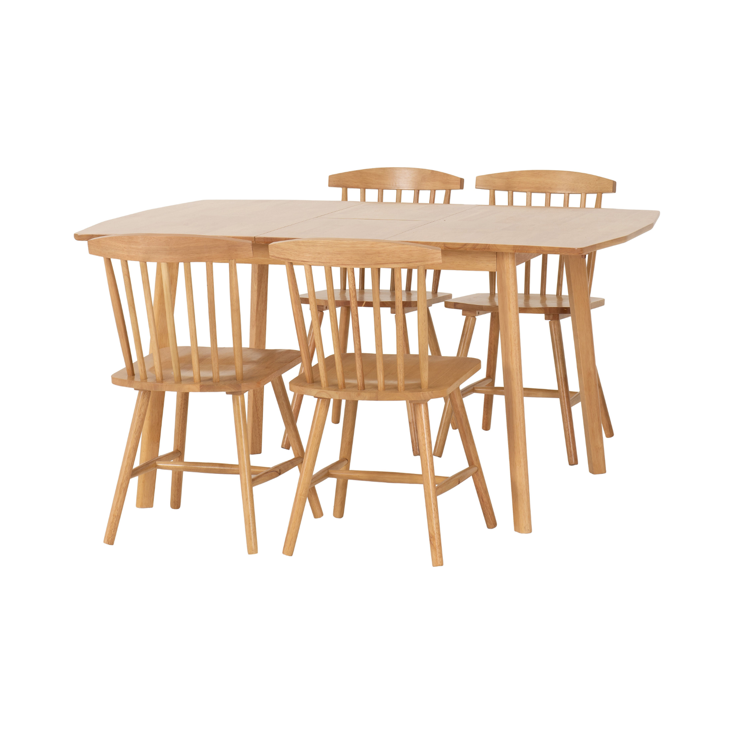 Emery Extending Dining Set with 4 Chairs - Natural Oak Effect
