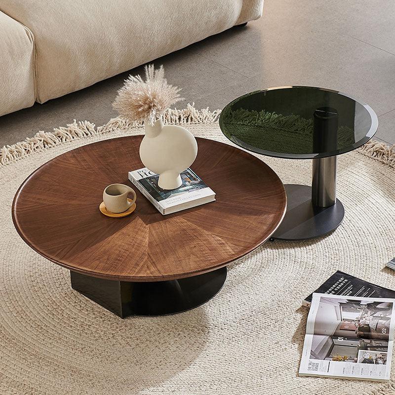 Ian Round Coffee Table Set, Solid Wood