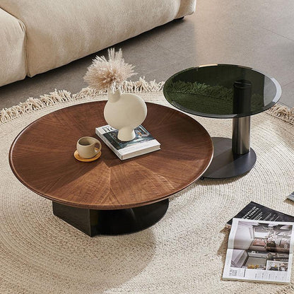 Ian Round Coffee Table Set, Solid Wood