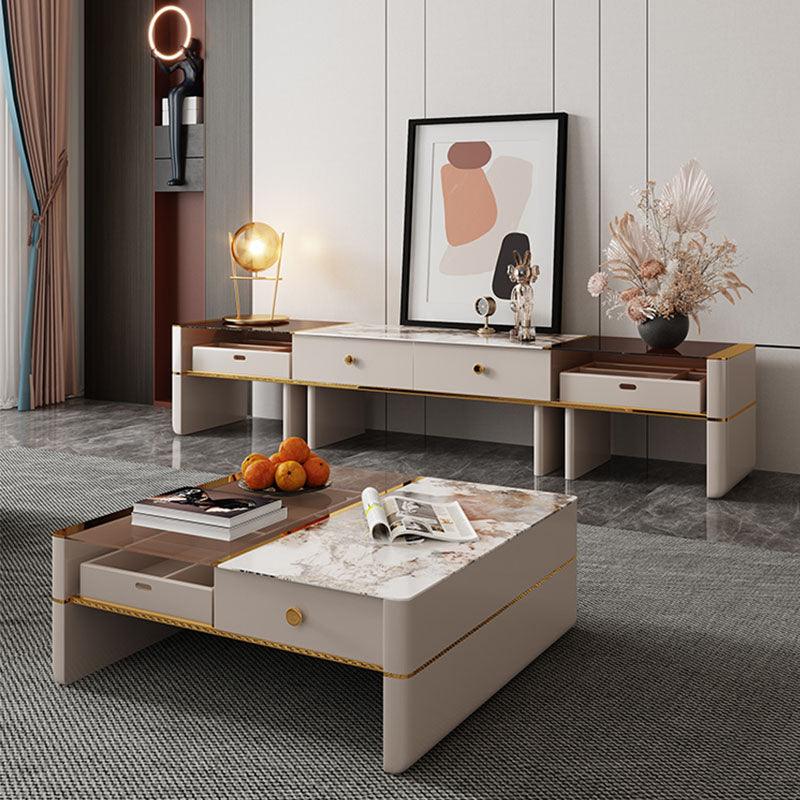 Coz Regid Square Coffee Table With TV Stand