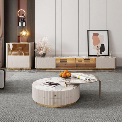 Tok Mark Living Room Table Set, Coffee Table, TV Stand, Side Table