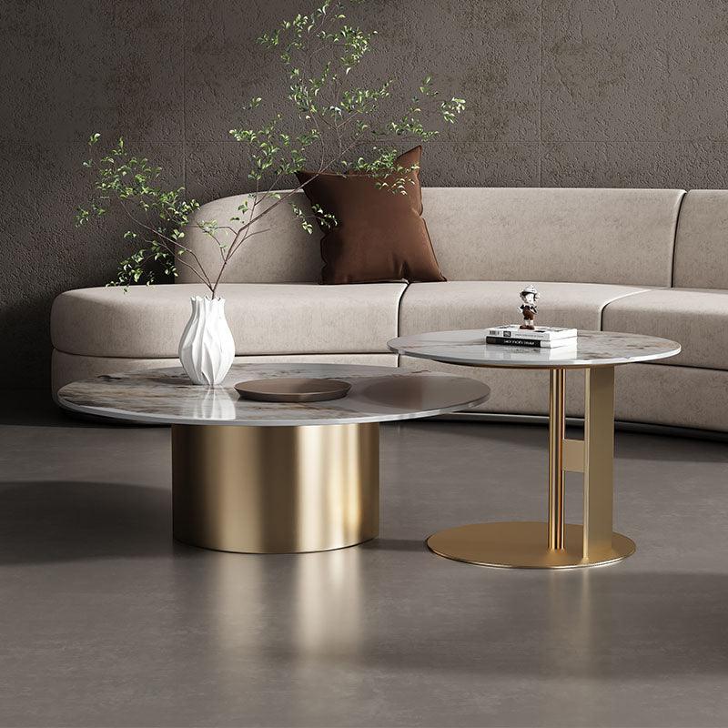 Coar Nesting Coffee Table Set, Gold & Grey