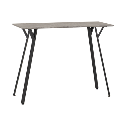 Quebec Bar Table Set - Concrete Effect/Grey Faux Leather