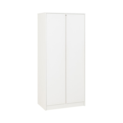 Malvern White 2 Door Wardrobe with Rail & Shelf