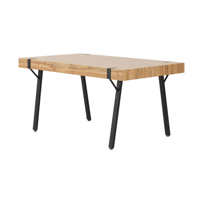 Treviso & Quebec Dining Set - Light Oak Effect/Grey Faux Leather