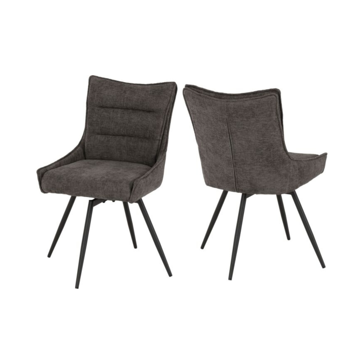 Lewis Swivel Dining Chair - Grey Fabric (Set of 2)