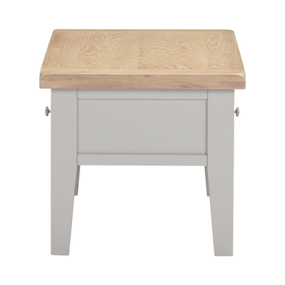 Windsor 2 Drawer Coffee Table - Pebble Grey/Oak, Classic Design