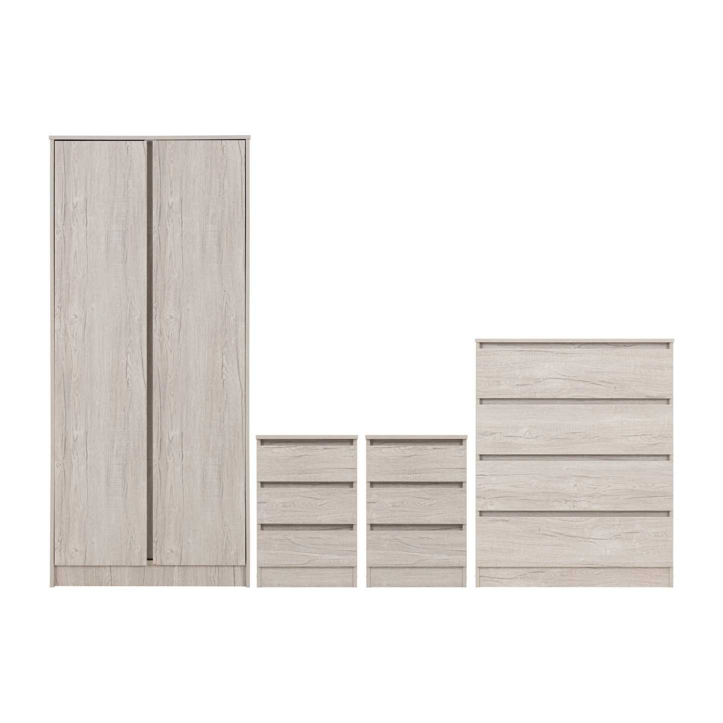 Malvern 2 Door Wardrobe Bedroom Set Urban Snow
