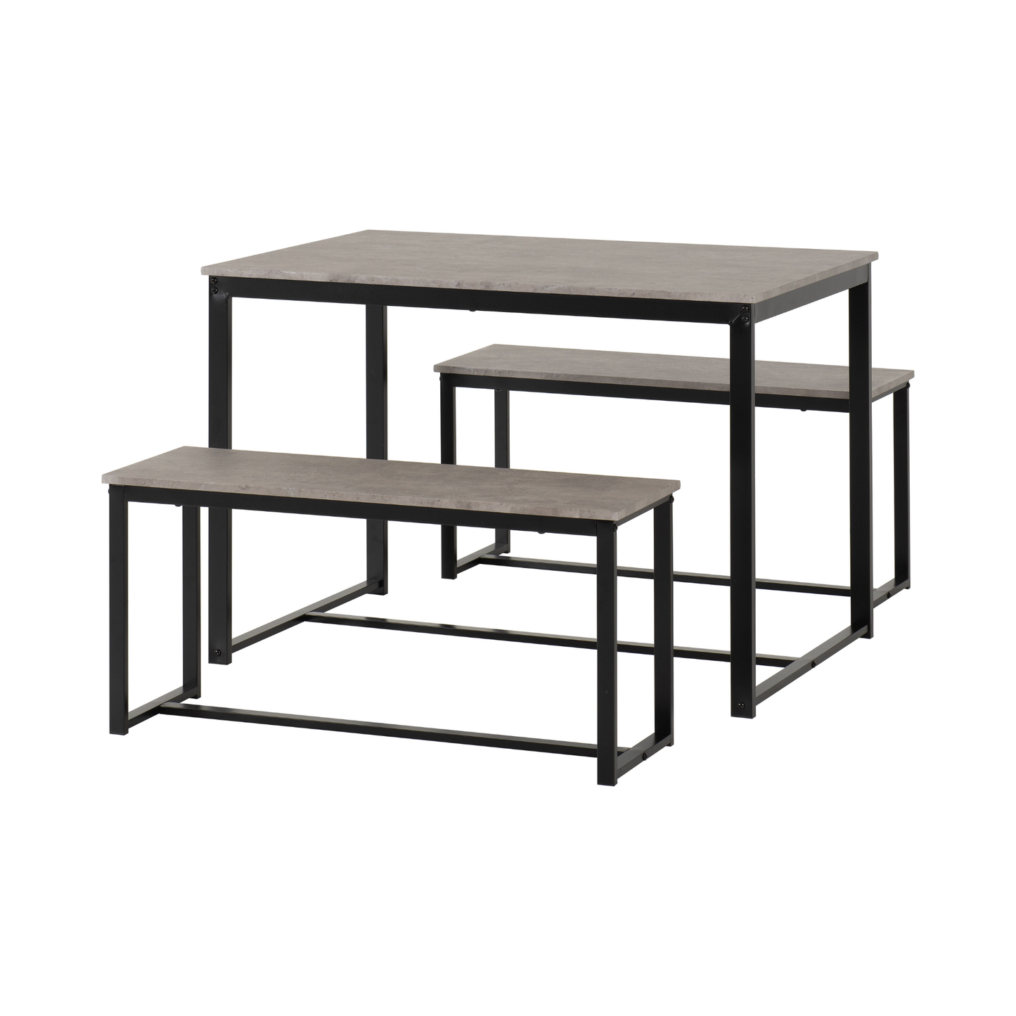 Lincoln 1+2 Dining Bench Set - Sonoma Oak/Black