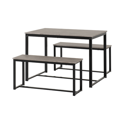 Lincoln 1+2 Dining Bench Set - Sonoma Oak/Black