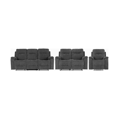 Guildford 3+2+1 Recliner Suite - Grey Fabric