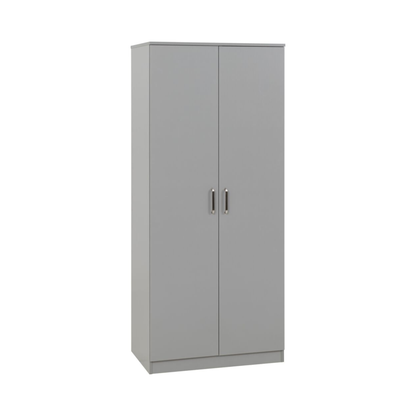 Dakota 2 Door Wardrobe – Light Grey | Compact Hanging Storage