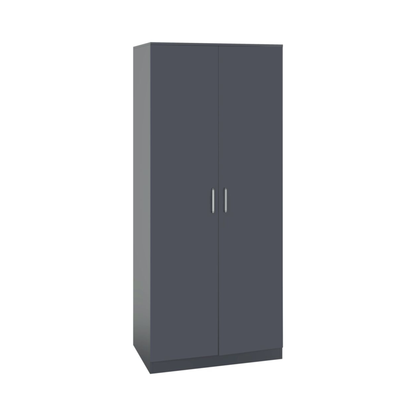Dakota 2 Door Wardrobe – Dark Grey | Compact Hanging Storage