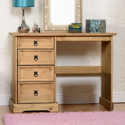Corona 4 Drawer Dressing Table - Distressed Waxed Pine