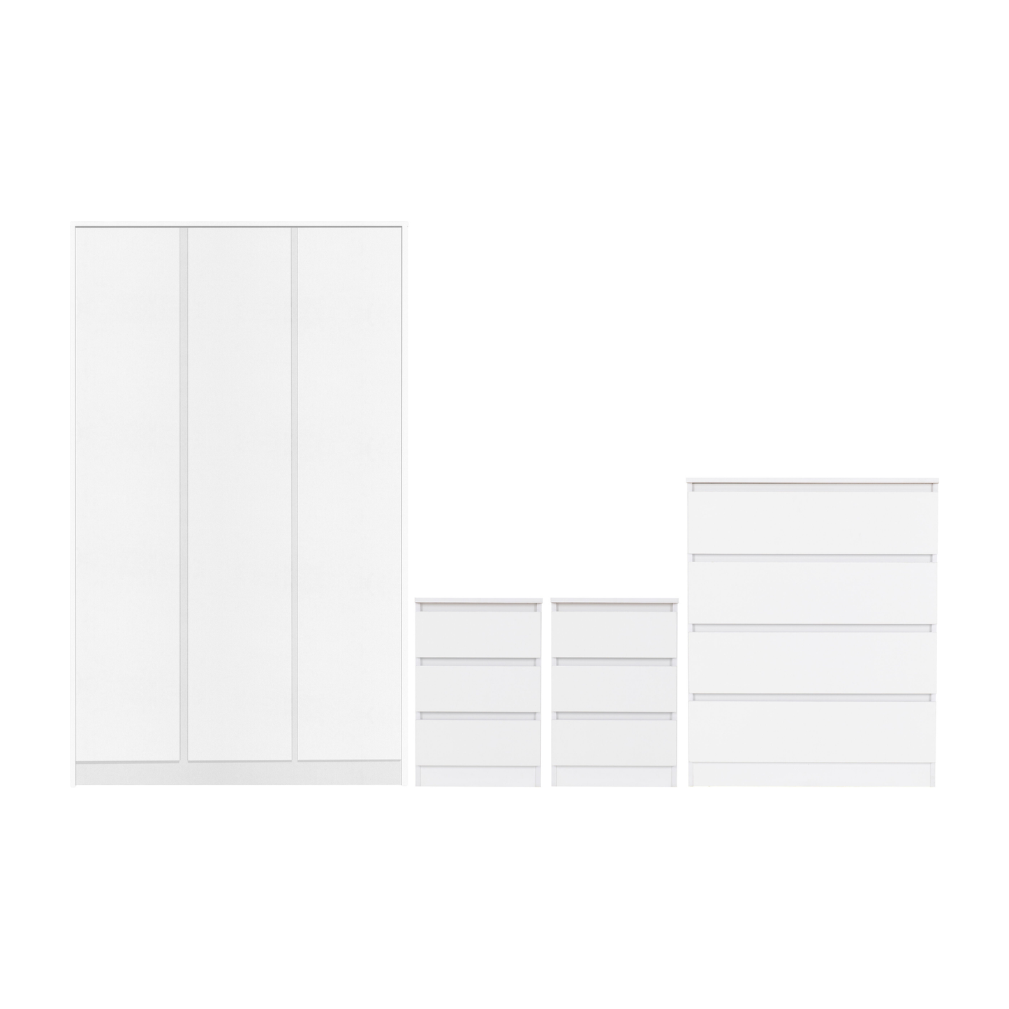 Malvern 3 Door Wardrobe Bedroom Set White
