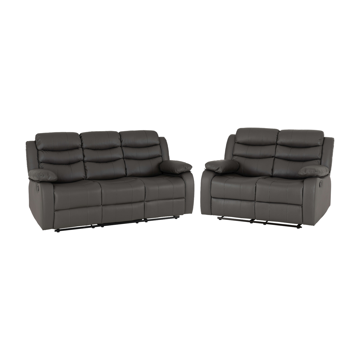 Roma 3+2 Recliner Suite - Grey Faux Leather