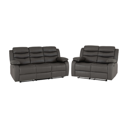 Roma 3+2 Recliner Suite - Grey Faux Leather
