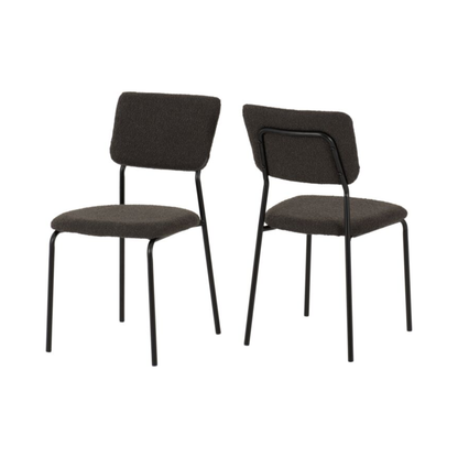 Sheldon Dining Chair Set - Grey Boucle Fabric (Pack of 4)