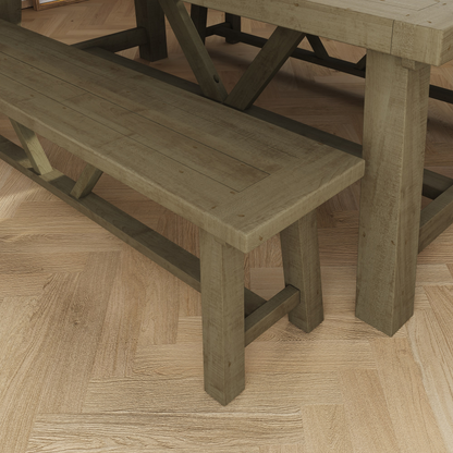 Saltash 1.4m Dining Bench – Solid Reclaimed Natural Pine