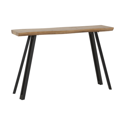 Quebec Wave Edge Console Table - Medium Oak Effect