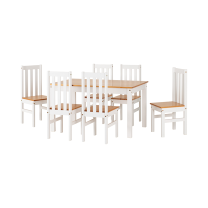 Ludlow 1+6 Dining Set - White/Oak Effect