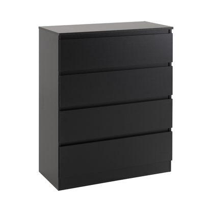 Malvern 4 Drawer Chest – Black, Stylish and Practical Storage