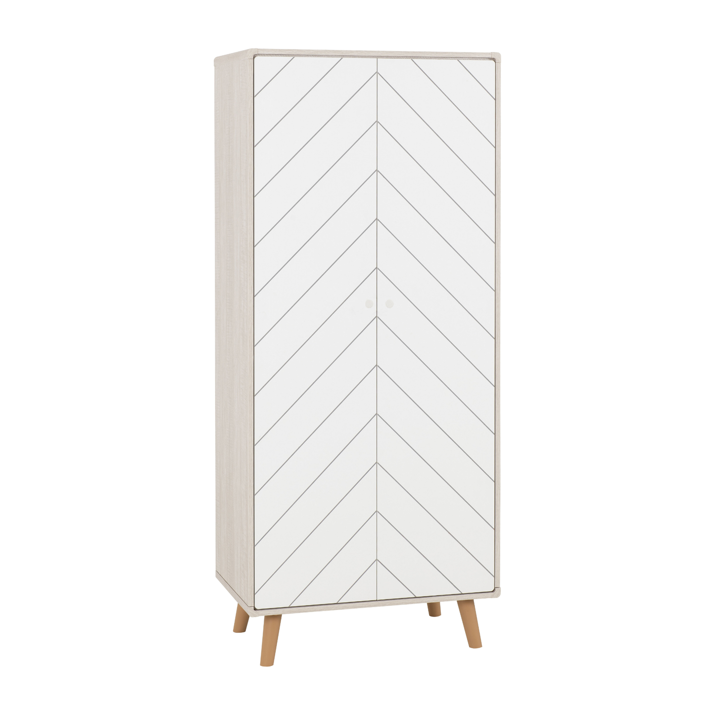 Dixie Trio Set Dusty Grey/White Wardrobe Chest & Bedside