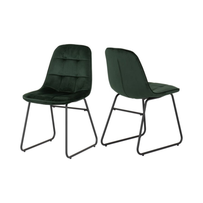 Lukas Dining Chair - Emerald Green Velvet (Set of 2)