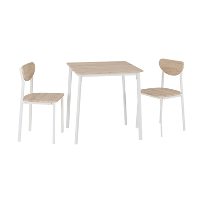 Riley Small Dining Set - White/Light Oak Effect Veneer