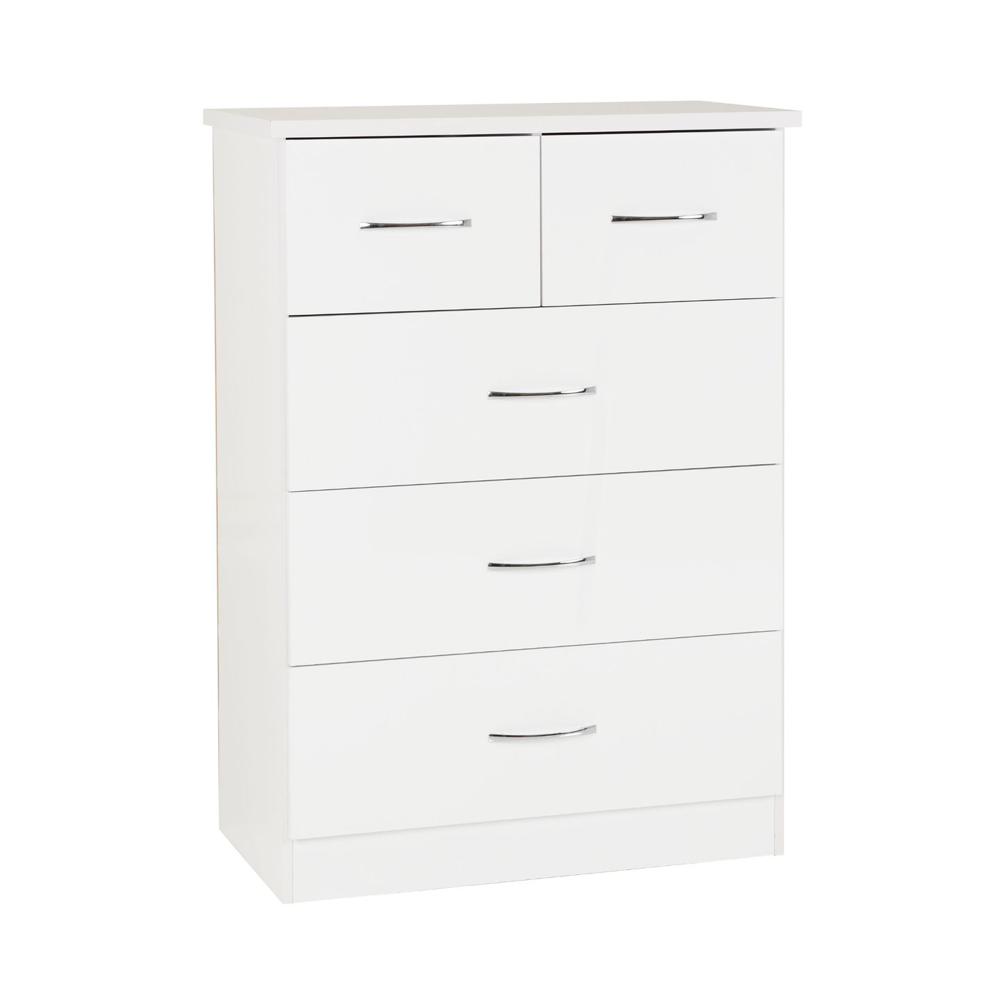 Nevada 3+2 Drawer Chest - White Gloss