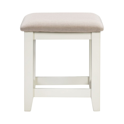 Windsor Dressing Table Stool – Ivory with Oat Fabric Seat