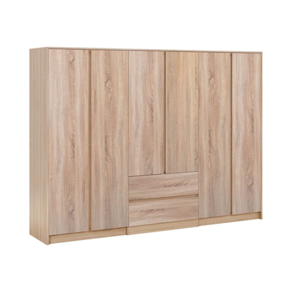 Malvern 6 Door 2 Drawer Wardrobe – Sonoma Oak Effect