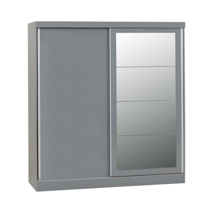 Nevada 2-Door Sliding Wardrobe – Grey Gloss Finish