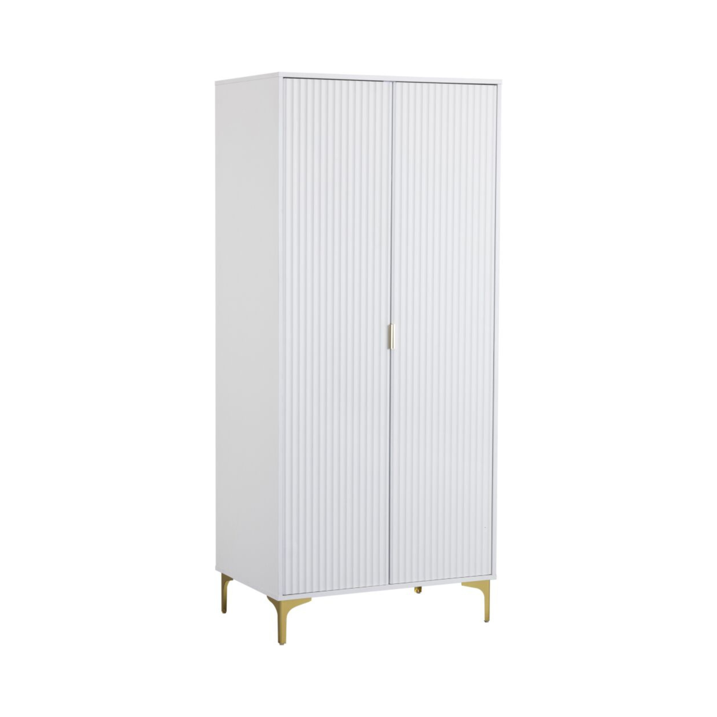 Miami 2 Door Wardrobe – White & Gold, Compact Storage