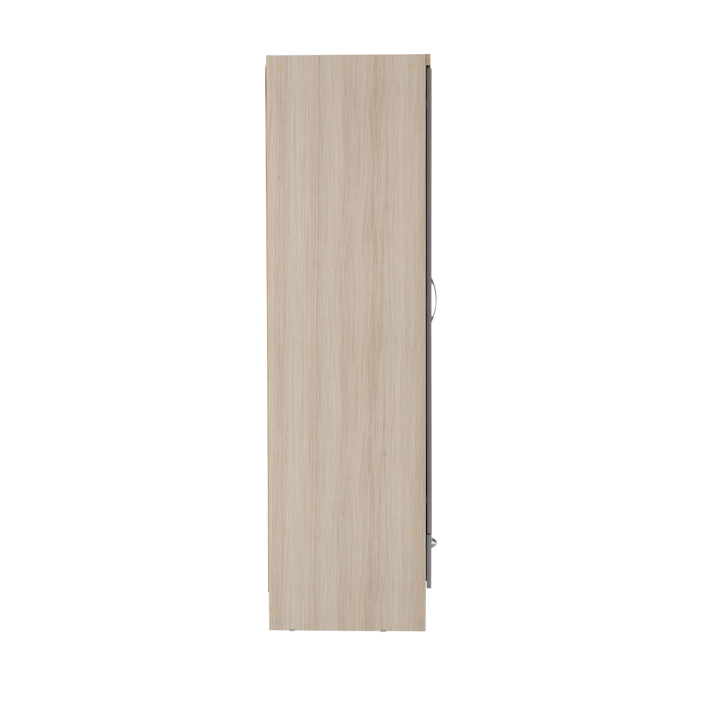 Nevada Mirrored 2 Door Wardrobe - Grey Gloss/Light Oak