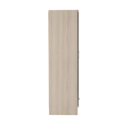 Nevada Mirrored 2 Door Wardrobe - Grey Gloss/Light Oak