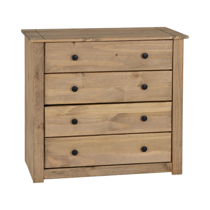 Panama 4 Drawer Chest - Natural Wax