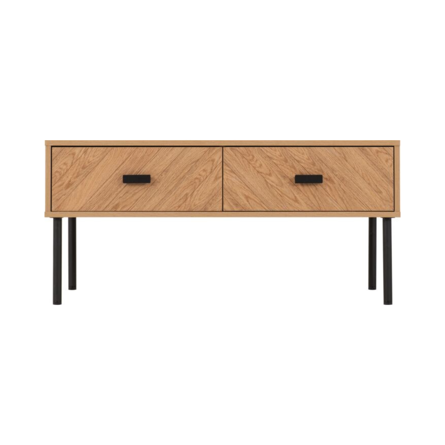 Leon 2 Drawer Coffee Table - Medium Oak Effect, Modern Design