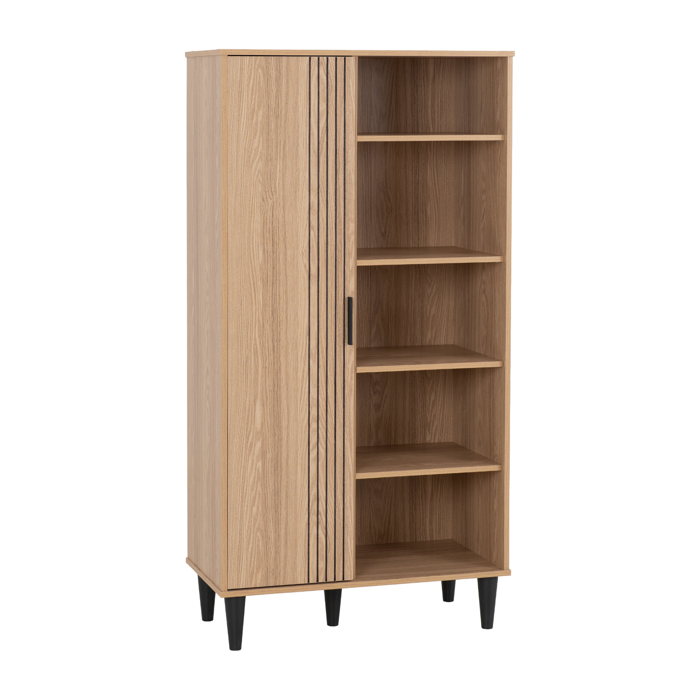 Tessa 1 Door Bookcase Unit - Natural Oak Effect